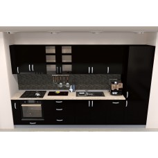 Bucatarie Zebra wenge / Fronturi PAL negru - Varianta 3